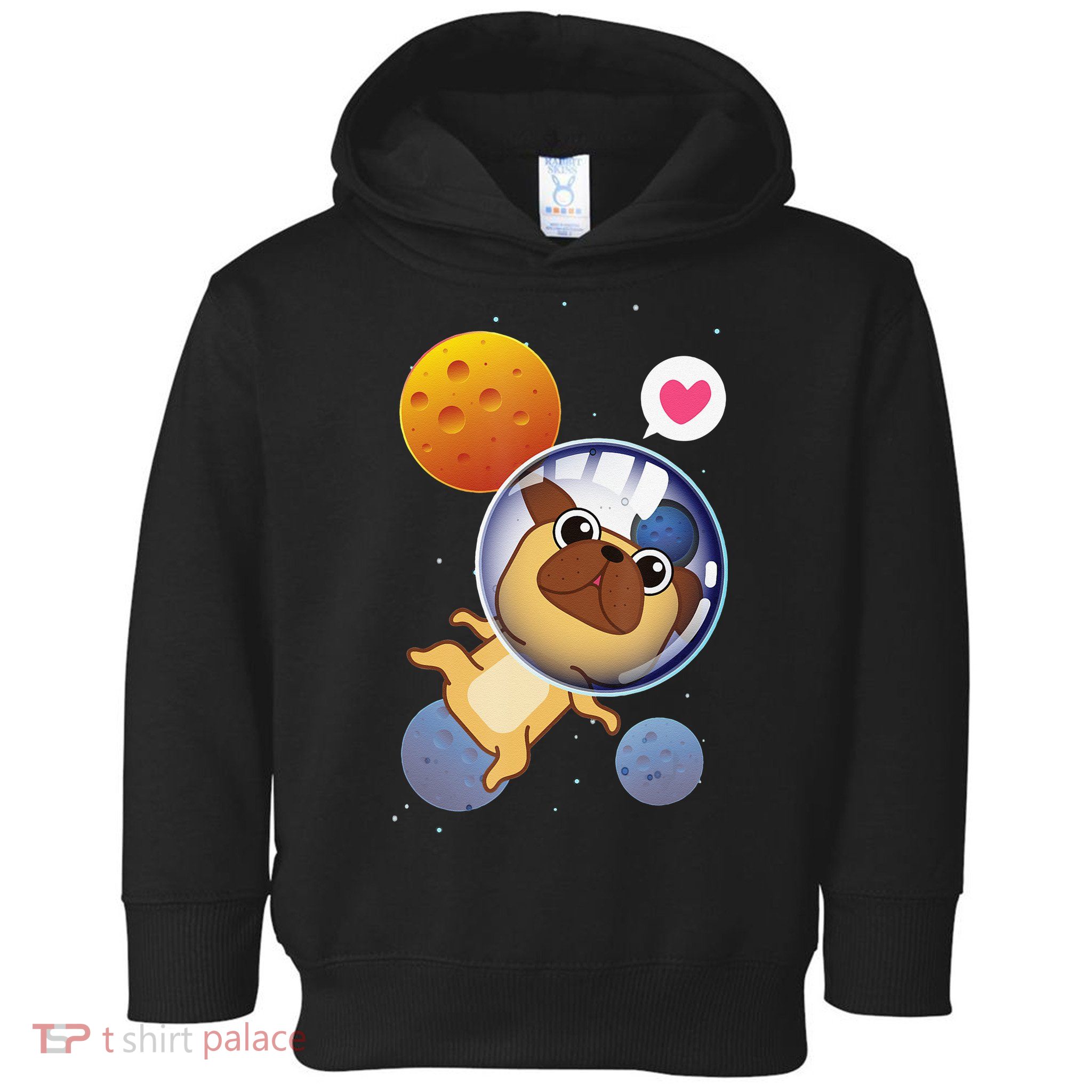 Astronaut Pug Space Galaxy Kawaii Dog Toddler Hoodie