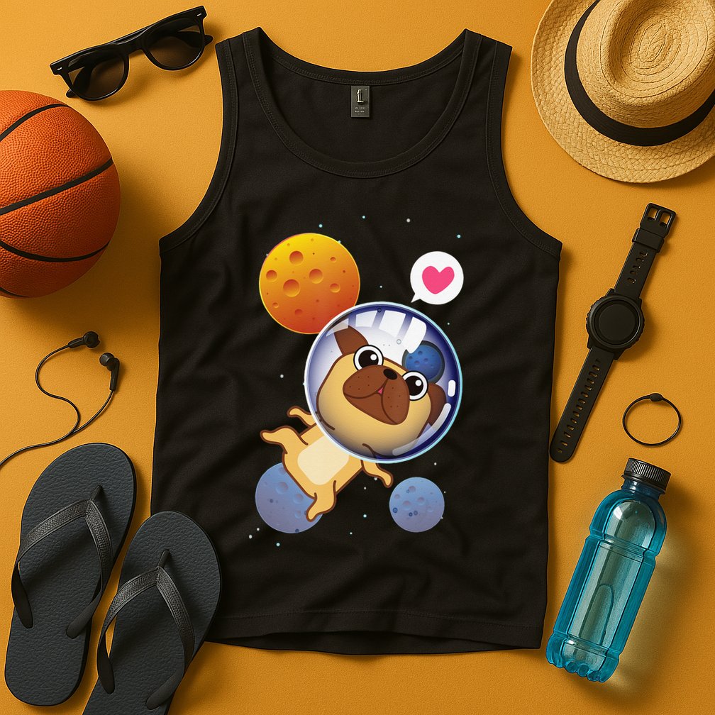 Astronaut Pug Space Galaxy Kawaii Dog Tank Top