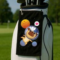 Astronaut Pug Space Galaxy Kawaii Dog Golf Towel