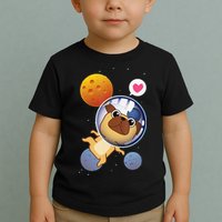 Astronaut Pug Space Galaxy Kawaii Dog Toddler T-Shirt