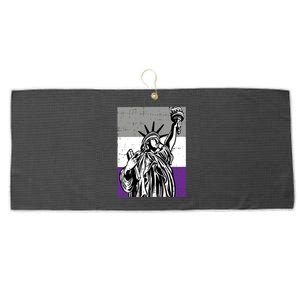 Asexual Pride Statue Of Liberty Lgbtq Ally Flag Large Microfiber Waffle Golf Towel