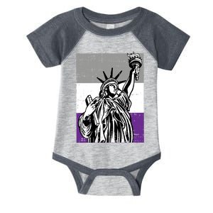 Asexual Pride Statue Of Liberty Lgbtq Ally Flag Infant Baby Jersey Bodysuit