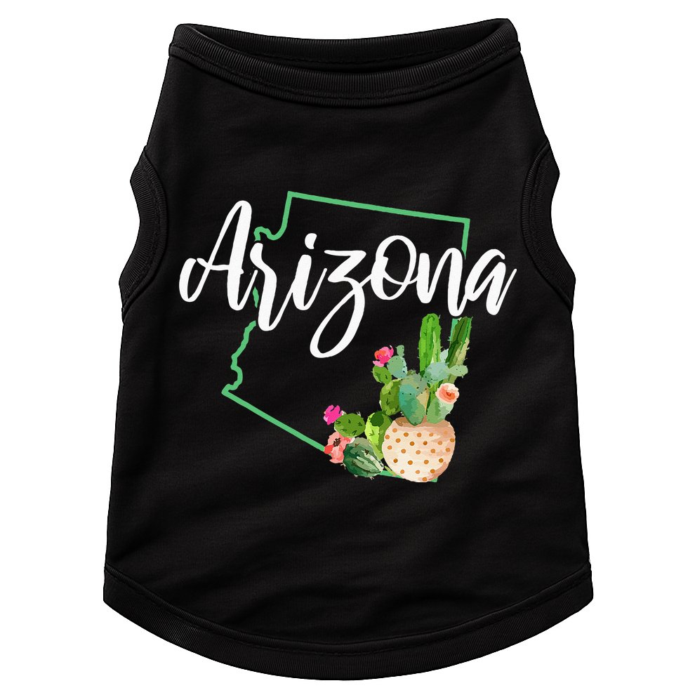Arizona Pride State Map Cactus Vintage Arizona Doggie Tank