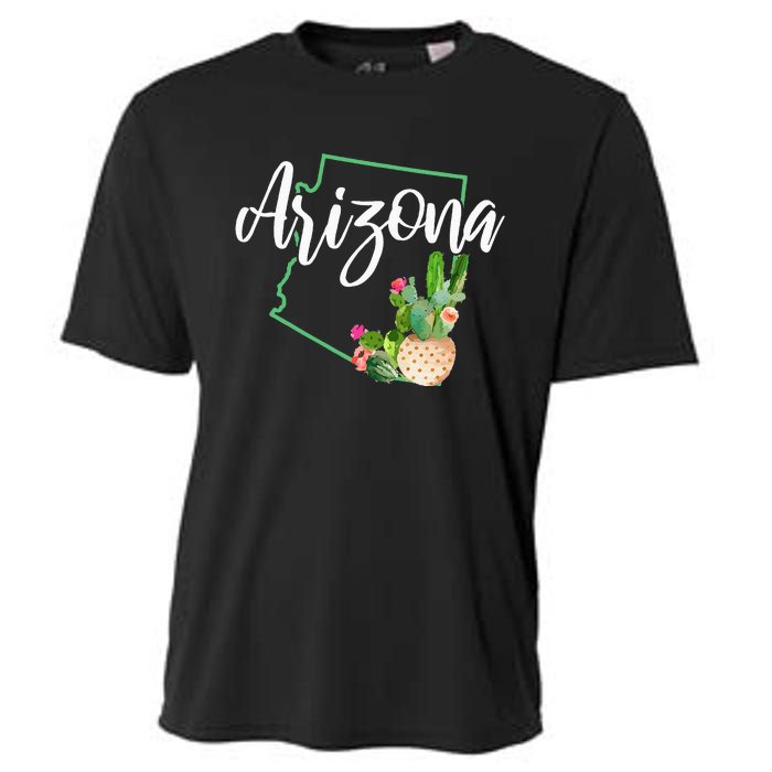 Arizona Pride State Map Cactus Vintage Arizona Cooling Performance Crew T-Shirt