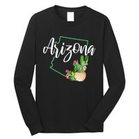 Arizona Pride State Map Cactus Vintage Arizona Long Sleeve Shirt