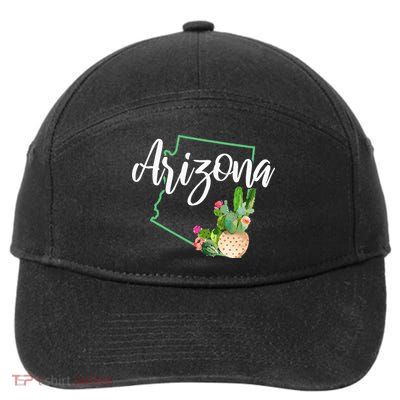Arizona Pride State Map Cactus Vintage Arizona 7-Panel Snapback Hat
