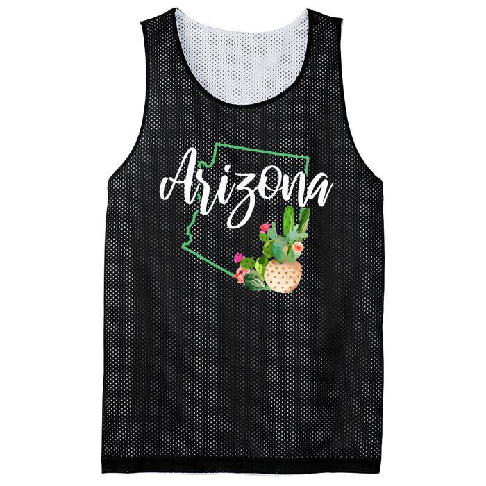 Arizona Pride State Map Cactus Vintage Arizona Mesh Reversible Basketball Jersey Tank