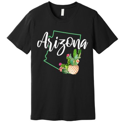 Arizona Pride State Map Cactus Vintage Arizona Premium T-Shirt