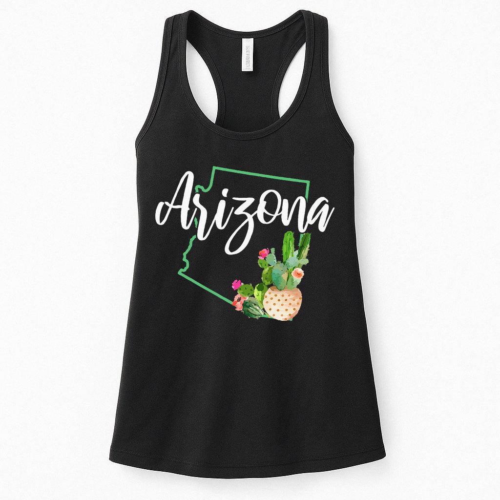 Arizona Pride State Map Cactus Vintage Arizona Womens Tank Top