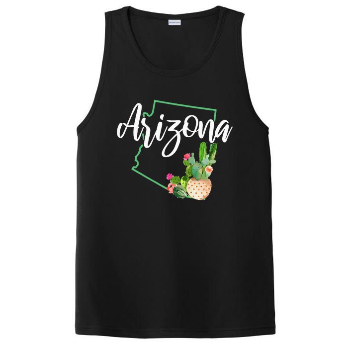 Arizona Pride State Map Cactus Vintage Arizona PosiCharge Competitor Tank