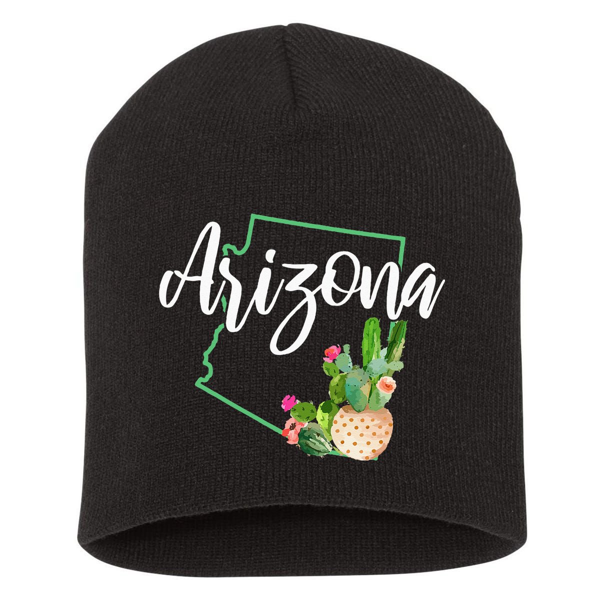 Arizona Pride State Map Cactus Vintage Arizona Short Acrylic Beanie