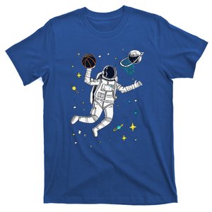 Astronaut Playing Space Basketball Cartoon T-Shirt