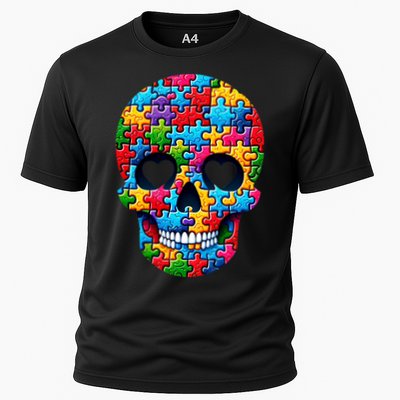 Autism Puzzle Skull Artistic Autism Awareness Support Gift Performance Shirt