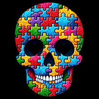 Autism Puzzle Skull Artistic Autism Awareness Support Gift Cooling Performance Crew T-Shirt