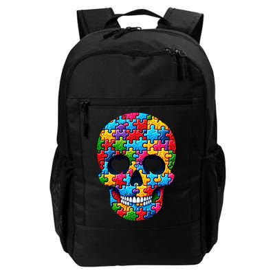 Autism Puzzle Skull Artistic Autism Awareness Support Gift Backpack
