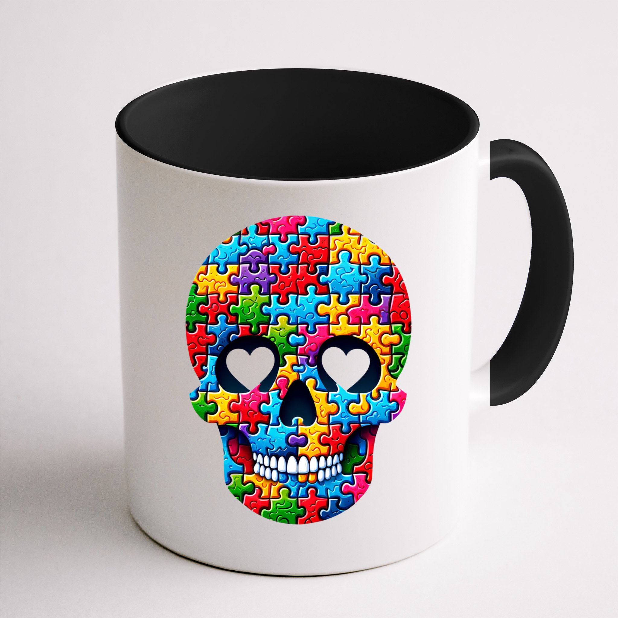 Autism Puzzle Skull Artistic Autism Awareness Support Gift Mug