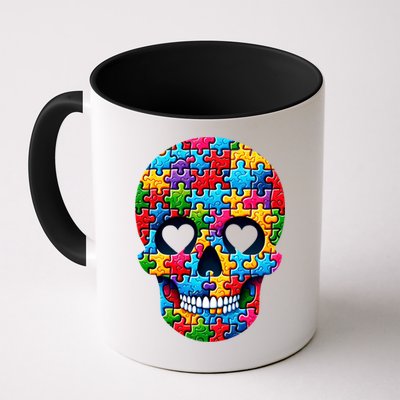 Autism Puzzle Skull Artistic Autism Awareness Support Gift Mug