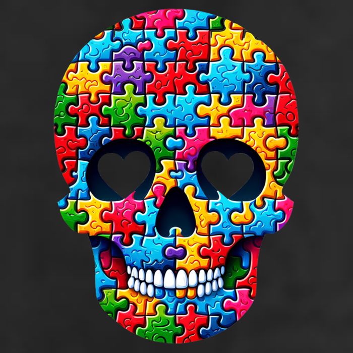 Autism Puzzle Skull Artistic Autism Awareness Support Gift 11oz C Handle Ceramic Mug