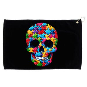 Autism Puzzle Skull Artistic Autism Awareness Support Gift Grommeted Golf Towel