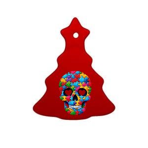 Autism Puzzle Skull Artistic Autism Awareness Support Gift Ceramic Tree Ornament