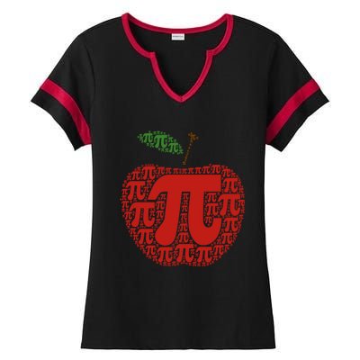 Apple Pi Symbol Pi Day 3/14 Teacher Math Nerd Geek Word Art Meaningful Gift Ladies Halftime Notch Neck Tee