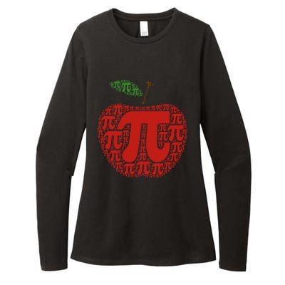 Apple Pi Symbol Pi Day 3/14 Teacher Math Nerd Geek Word Art Meaningful Gift Womens CVC Long Sleeve Shirt