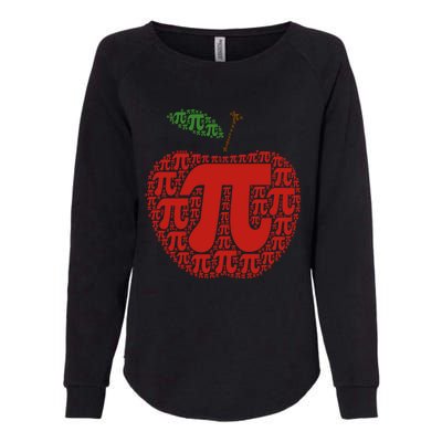 Apple Pi Symbol Pi Day 3/14 Teacher Math Nerd Geek Word Art Meaningful Gift Womens California Wash Sweatshirt