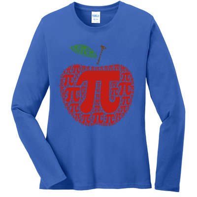 Apple Pi Symbol Pi Day 3/14 Teacher Math Nerd Geek Word Art Meaningful Gift Ladies Long Sleeve Shirt