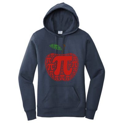 Apple Pi Symbol Pi Day 3/14 Teacher Math Nerd Geek Word Art Meaningful Gift Women's Pullover Hoodie