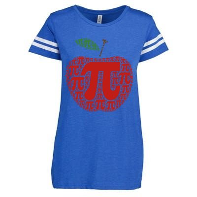 Apple Pi Symbol Pi Day 3/14 Teacher Math Nerd Geek Word Art Meaningful Gift Enza Ladies Jersey Football T-Shirt