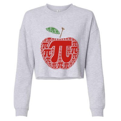 Apple Pi Symbol Pi Day 3/14 Teacher Math Nerd Geek Word Art Meaningful Gift Cropped Pullover Crew