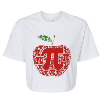 Apple Pi Symbol Pi Day 3/14 Teacher Math Nerd Geek Word Art Meaningful Gift Bella+Canvas Jersey Crop Tee