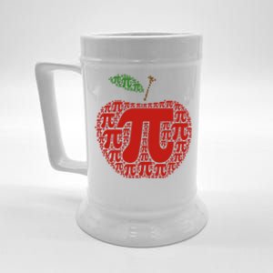 Apple Pi Symbol Pi Day 3/14 Teacher Math Nerd Geek Word Art Meaningful Gift Beer Stein