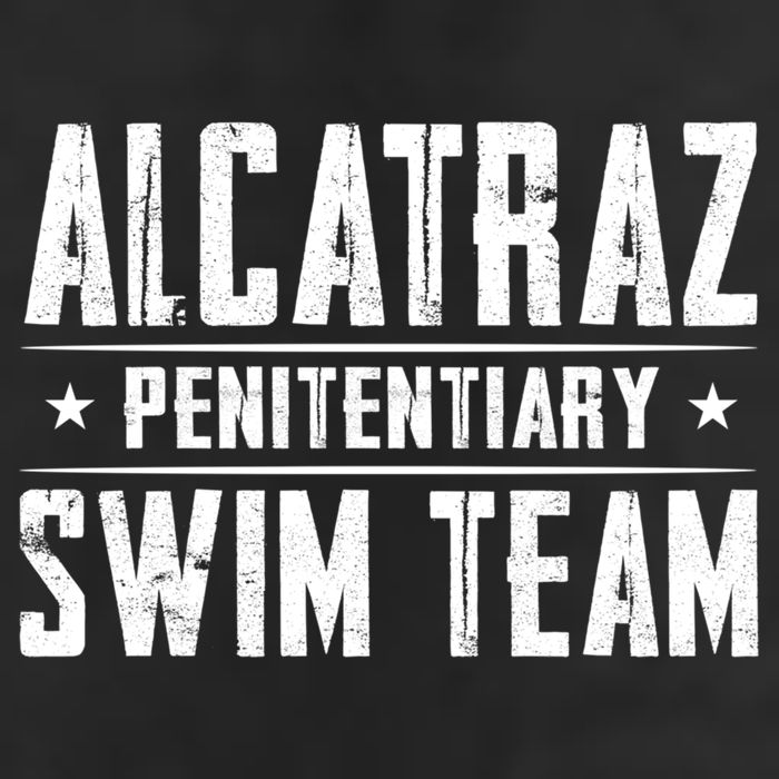 Alcatraz Penitentiary Swim Team Gift 7 Panel Mesh Trucker Snapback Hat
