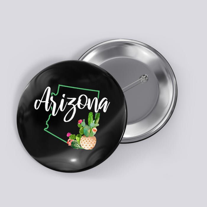 Arizona Pride State Map Cactus Vintage Arizona Button