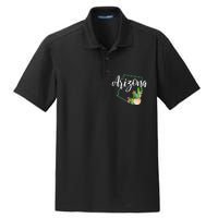 Arizona Pride State Map Cactus Vintage Arizona Dry Zone Grid Polo