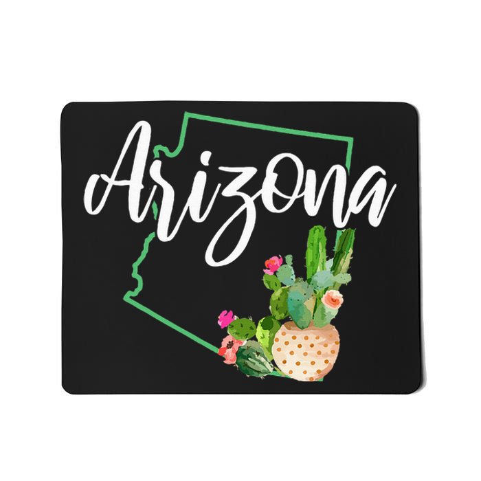 Arizona Pride State Map Cactus Vintage Arizona Mousepad