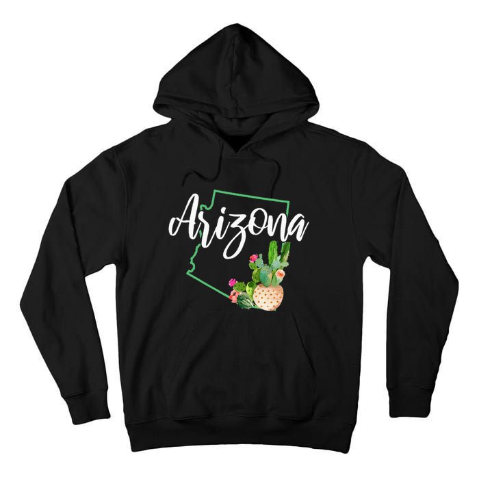 Arizona Pride State Map Cactus Vintage Arizona Tall Hoodie