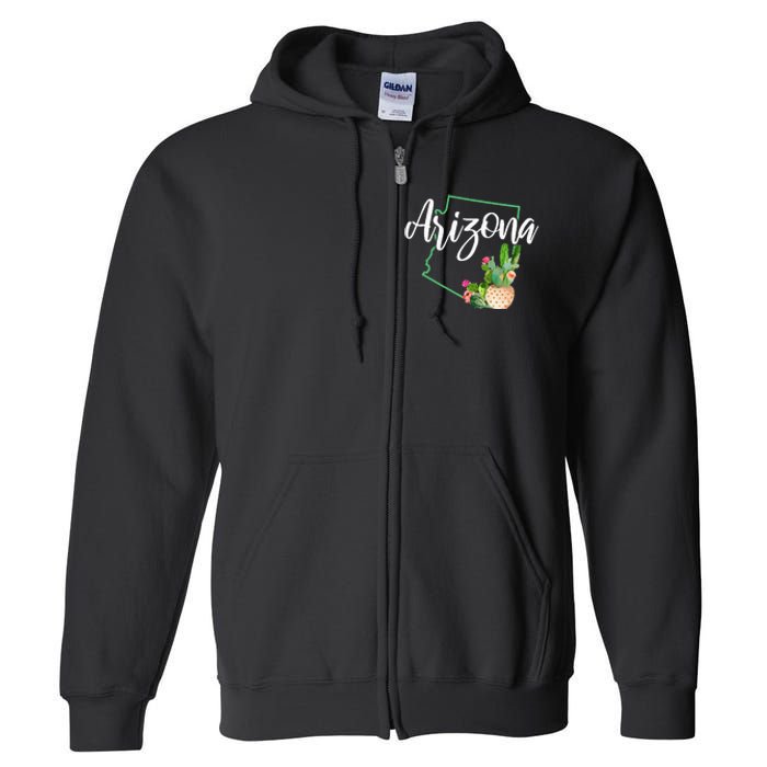 Arizona Pride State Map Cactus Vintage Arizona Full Zip Hoodie