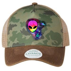 Alien Peace Space Ship Legacy Tie Dye Trucker Hat