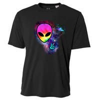 Alien Peace Space Ship Cooling Performance Crew T-Shirt