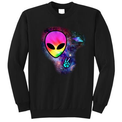 Alien Peace Space Ship Sweatshirt