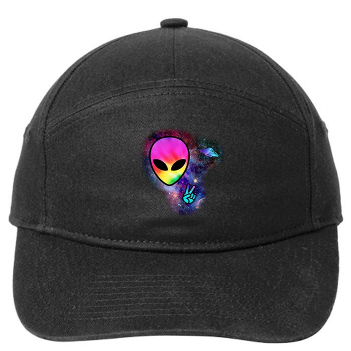 Alien Peace Space Ship 7-Panel Snapback Hat