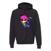 Alien Peace Space Ship Premium Hoodie