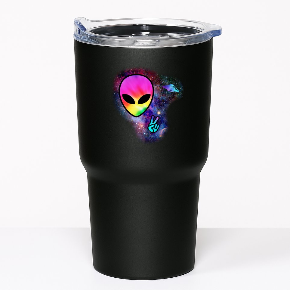 Alien Peace Space Ship Tumbler