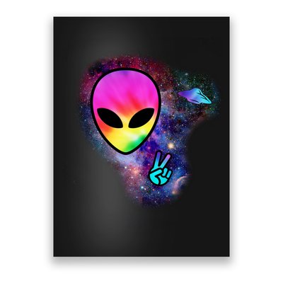 Alien Peace Space Ship Poster