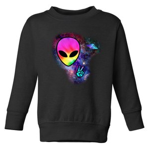 Alien Peace Space Ship Toddler Sweatshirt