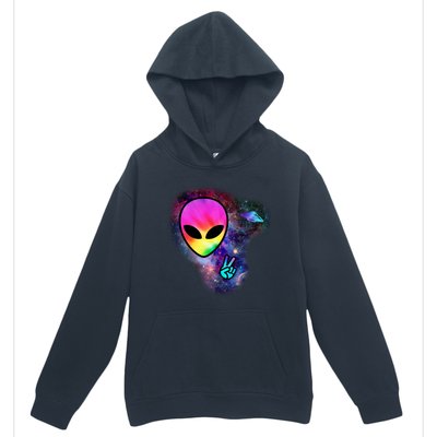 Alien Peace Space Ship Urban Pullover Hoodie