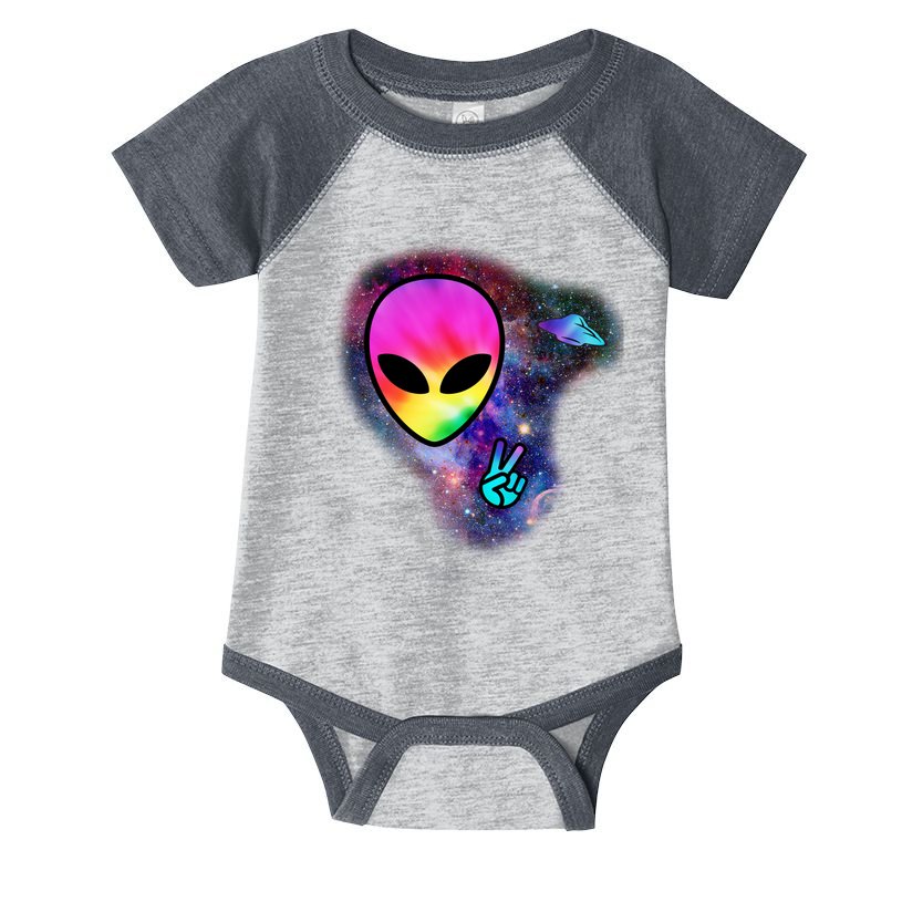 Alien Peace Space Ship Infant Baby Jersey Bodysuit