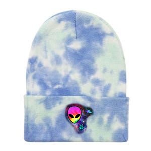 Alien Peace Space Ship Tie Dye 12in Knit Beanie